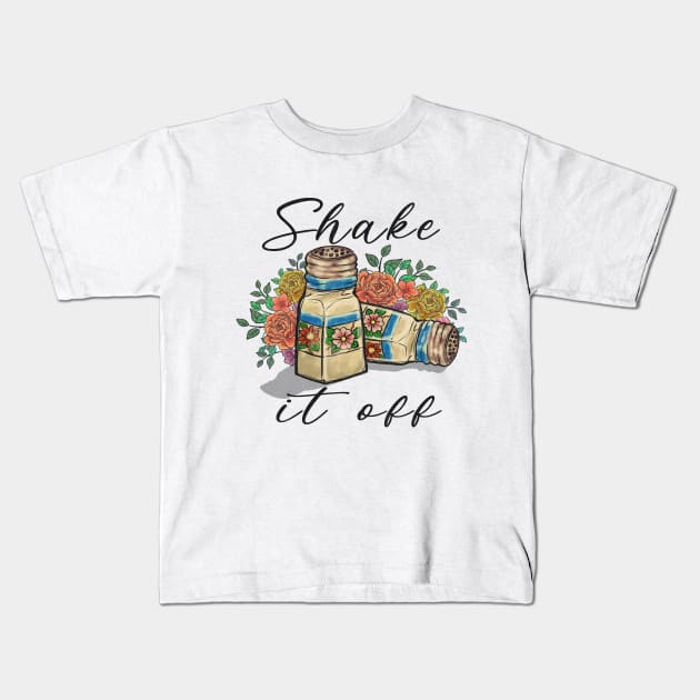 shake it off vintage seasoning with floral Kids T-Shirt by Ballari